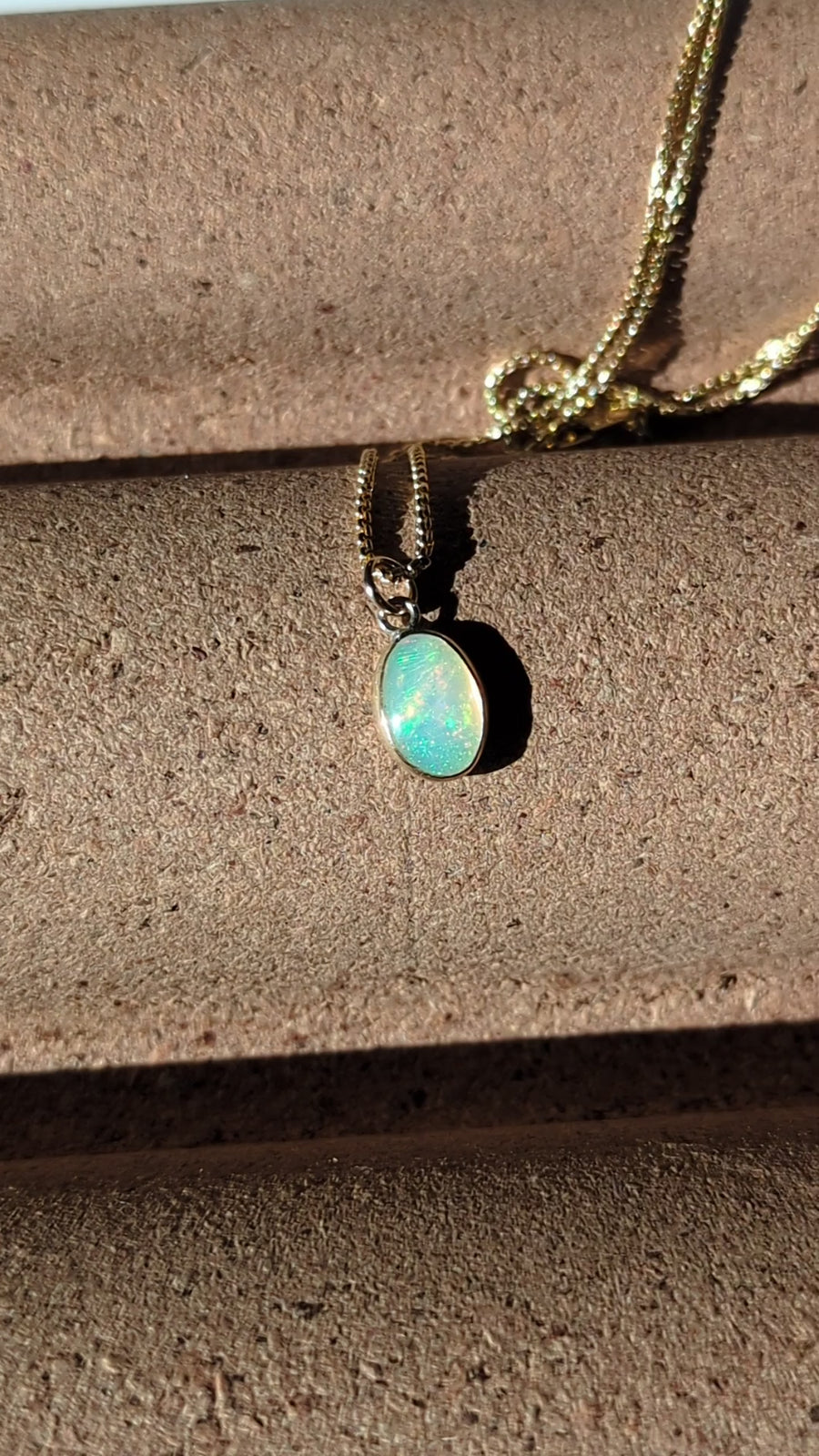 Ethhiopian Opal Pendant & Box Chain | One-of-a-Kind