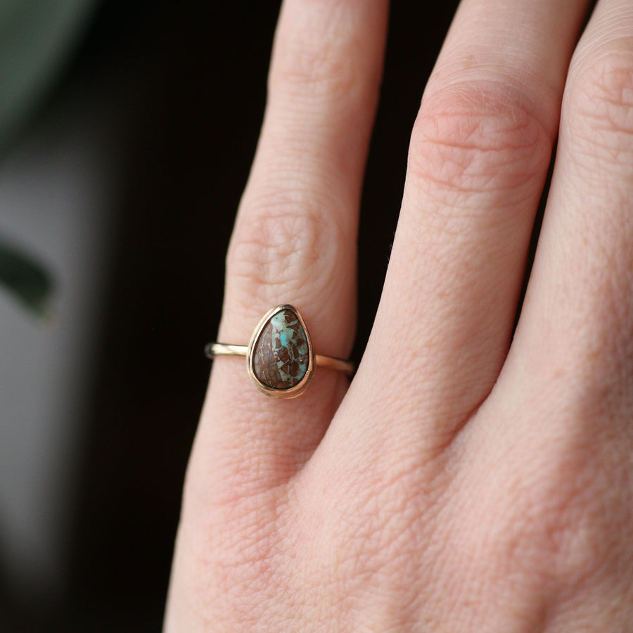 Bespoke 051 | Turquoise & Gold-Filled Stacking Ring